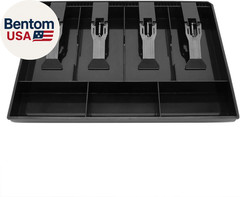 Cash Register Drawer Insert Tray with 4 Bill/3 Coin Compartments for Money Stora