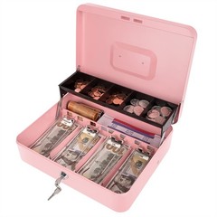 Cash Box with Money Tray and Key Lock, Money Box with Safe Locking, Money Loc…