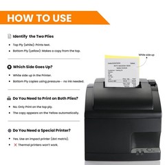 32 Rolls 2-Ply Carbonless Kitchen Printer Paper 3” x 95ft – Compatible Receipt R