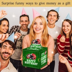 Football Birthday Money Gift Boxes for Cash, Sports Football Birthday Money P…