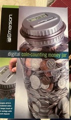 NEW Emerson Digital Coin Counting Money Jar LCD Automatic Coin Counter Bank