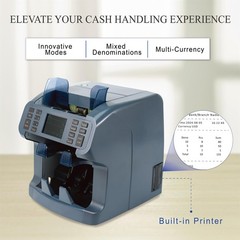 Oukeyer H-8900 Bank-Grade 2-Pocket Money Counter & Sorter with Built-in Print…