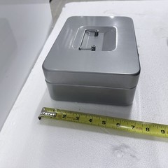 Metal Cash Box with 3-Digit Combination Lock & Removable Tray – Gray, 12&Prime; Large
