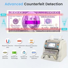 RIBAO MC-50 Bank Grade Money Counter Multi Currency Value Count Serial number
