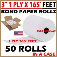 3&Prime; 1 PLY X 165&prime; BOND PAPER 50 ROLLS KITCHEN PRINTER ROLLS STAR MICRONICS SP700