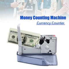 Mini Money Bill Cash Counter Bank Machine Currency Counting Counterfeit Detector