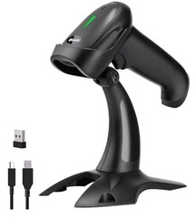 Alacrity Wireless Barcode Scanner 2D/1D 3-in-1 Kit with Stand & USB