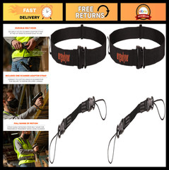 Barcode Scanner Belt with Hook & Carrying Strap, Black, Large – Pack of 2