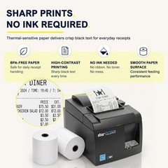 Receipt Paper Roll 3 1/8 x 230 for Square Register and Square POS System