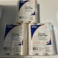 Lot 3 Office Depot Thermal Paper Rolls For Cash Register & More 27 New Rolls