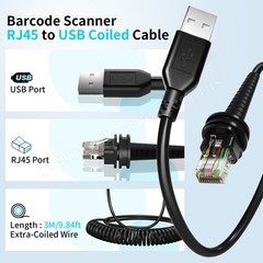 New USB to RJ45 Cable For Honeywell barcode scanners 1200G 1900G-HD 1300G 1400G