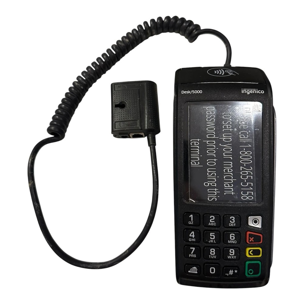 Ingenico Desk/5000 Credit Card Terminal Machine Point of – TCA30010368R UNTESTED
