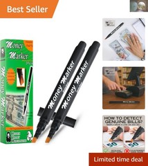 Universal Counterfeit Currency Detector Pens: 2 Pack with Innovative Chisel Tips