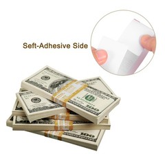 Pack of 50 Money Band Bundles,Self-Adhesive Bill Wrappers,7.6&Prime;x1.14&Prime;,Gold
