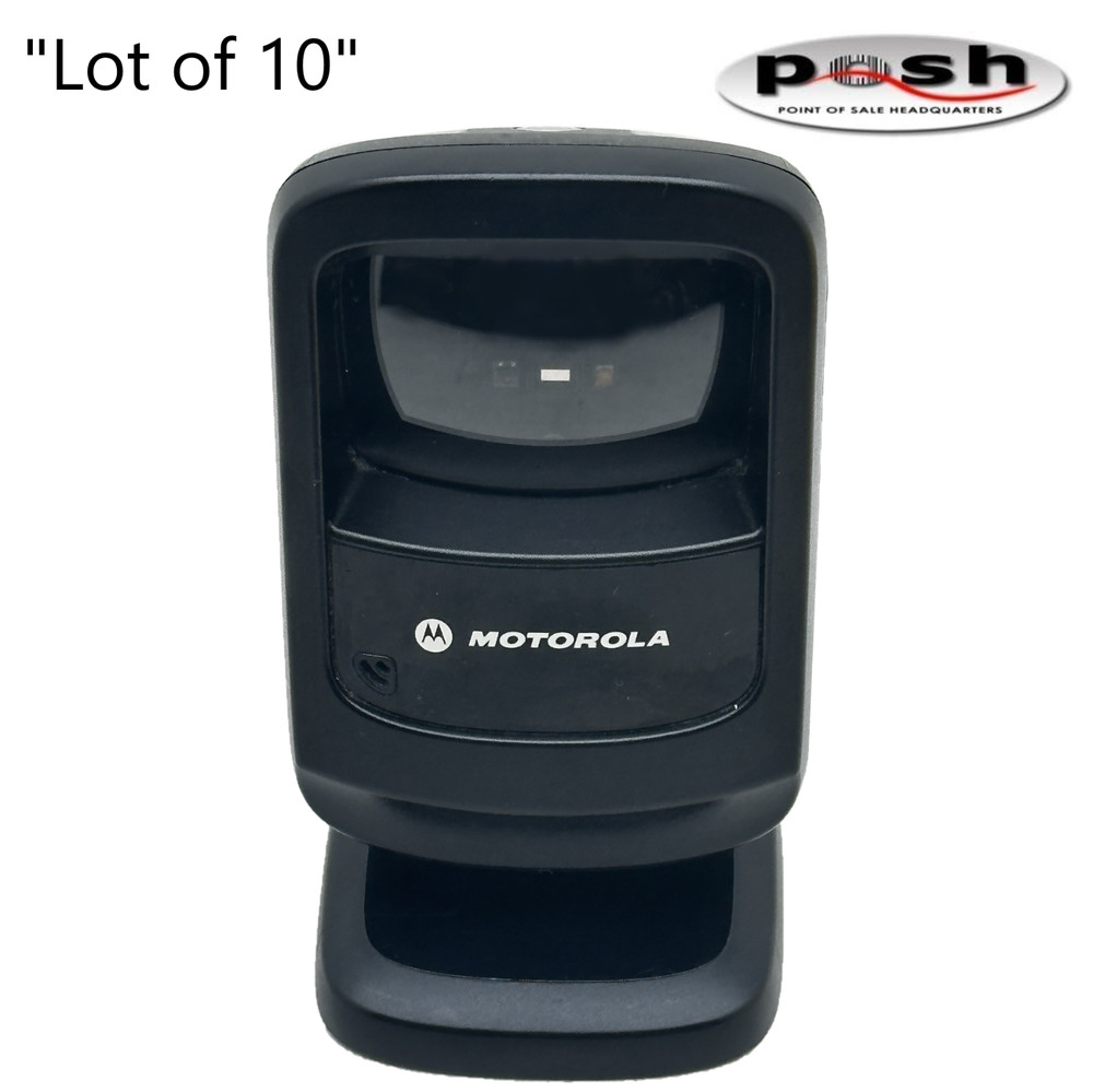 Lot of 10 – Zebra Motorola DS9208-DL Handsfree 1D/2D Barcode Scanner – No Cables