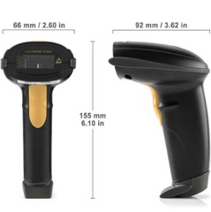 WoneNice WN3300 Black Wired Handheld USB Laser Bar Code Scanner Reader