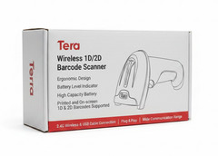 Tera D5100 1D & 2D Handheld Barcode Scanner BLACK 2.4GHz Wireless USB 2.0 Wired