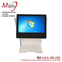 White 15&Prime; POS touch computer all in one with 10.1&Prime; second display