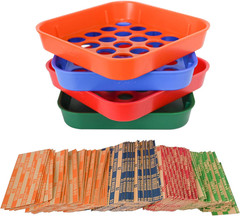 ESSENTIAL Coin Sorters Tray-4 Color-Coded Coin Sorting Tray with 160 Assorted C