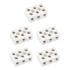 5Pcs 3 Way Ceramics Terminal Blocks High Temp Porcelain Connectors 31x20x14mm