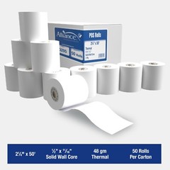 Alliance Thermal Paper Receipt Rolls 2-1/4&Prime; x 50&prime; Thermal POS Rolls – 50 Rolls