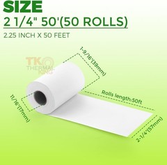 Clear Image 50 Rolls 2 1/4&Prime; x 50&prime; Receipt Paper – Perfect for Small Businesses