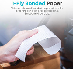 (32 Rolls) 1 Ply Kitchen Printer Paper 3&Prime; X 150 Feet 1-Ply Bond Receipt Paper Ro