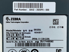 Zebra GK420d Direct Thermal Desktop Printer GK42-2025P0-000 *Read* | O463*