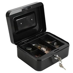 Cash Box with Money Tray and Key Lock for Supermarket School Lockers, Medium