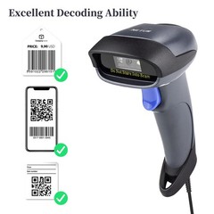 NETUM 2D Barcode Scanner with Stand USB 2.0 Wired QR Code Imager Automatic Barco