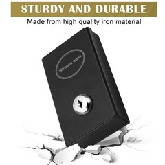 Pocket Sized Bank Metal Box for Gamblers Casino Cash W 2 Keys Money Safe Black