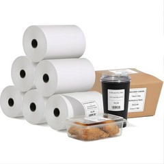 Sticky Thermal Receipt Paper Rolls 3 1/8(80mm) x 170’ For Epson TM-L90 (6 Rolls)