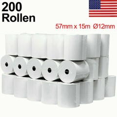 200 Rolls Thermal Paper 2 1/4&Prime; x 50&prime; Cash Register Credit Card POS Receipt Paper