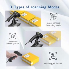 Symcode Barcode Scanner with Stand USB Wired Inventory 2D 1D QR Code Scanner