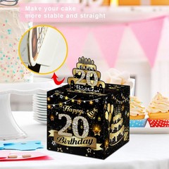 20th Birthday Money Box, Black/Gold, Unisex, Cash Gift, Explosion Gift, Party…