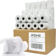(50) Thermal Paper Rolls 2-1/4 X 63 Ingenico ICT 200 220 250 FD400 Vx520