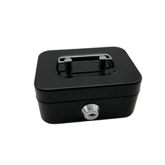Small Cash Box with Money Tray and Lock, Metal Cash Lock Box with Key