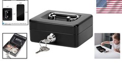Durable Alloy Steel Cash Box with Key Lock – Perfect for Medication & Gifts