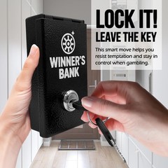 Winners Bank – Pocket Safe Cash Box for 4.13 x 2 x 2.56 inches, Black Key