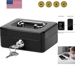 X-Small Cash Box with Lock – Money Saving Box for Cash Coins, Small Lock Box …