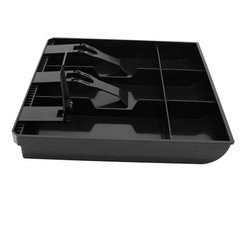 Cash Register Drawer Insert Tray 3 Bill 3 Coin Compartments Plastic Clip Black