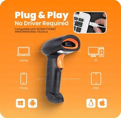 Helett® HT20 Wireless 2.4GHz 2D & 1D Barcode Scanner (QR Code & Barcode)…