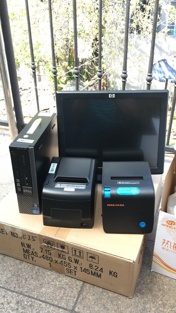 15&Prime; Touchscreen All In One POS System Restaurant Point Of Sale 2 Printers