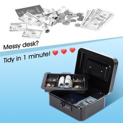 Kyodoled Cash Combination Lock Safe Metal Money Money Tray For Security Lock