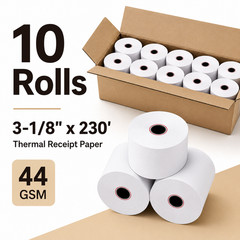 (10) 3-1/8&Prime; x 230&prime; THERMAL POS RECEIPT PAPER ROLLS