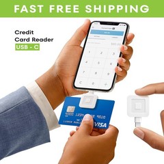 Credit Card Reader Chip Machine for Mobile Phones USB – C, Square Magstripe