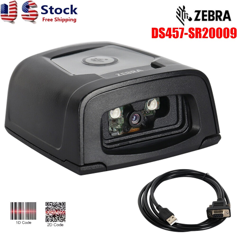 Zebra Motorola DS457-SR20009 1D 2D Laser Desktop Fixed Mount USB Barcode Scanner