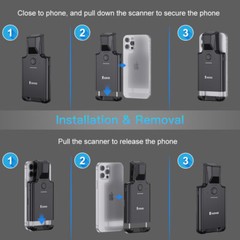 Eyoyo 2D Phone Back Clip Bluetooth Barcode Scanner Portable 1D QR Barcode Reader