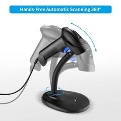 Handheld USB 1D Barcode Scanner with Stand – Wired CCD Bar Code Reader for POS,