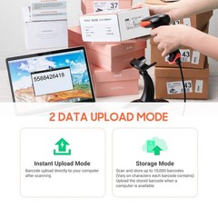 Tera Wireless 2D QR Barcode Scanner with Stand, 3 in 1 Compatible with Bluetooth